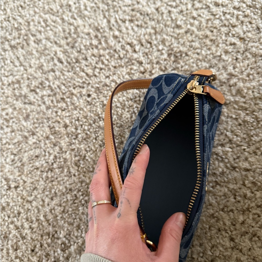 Coach Blue Monogram Wristlet - Picture 5 of 7